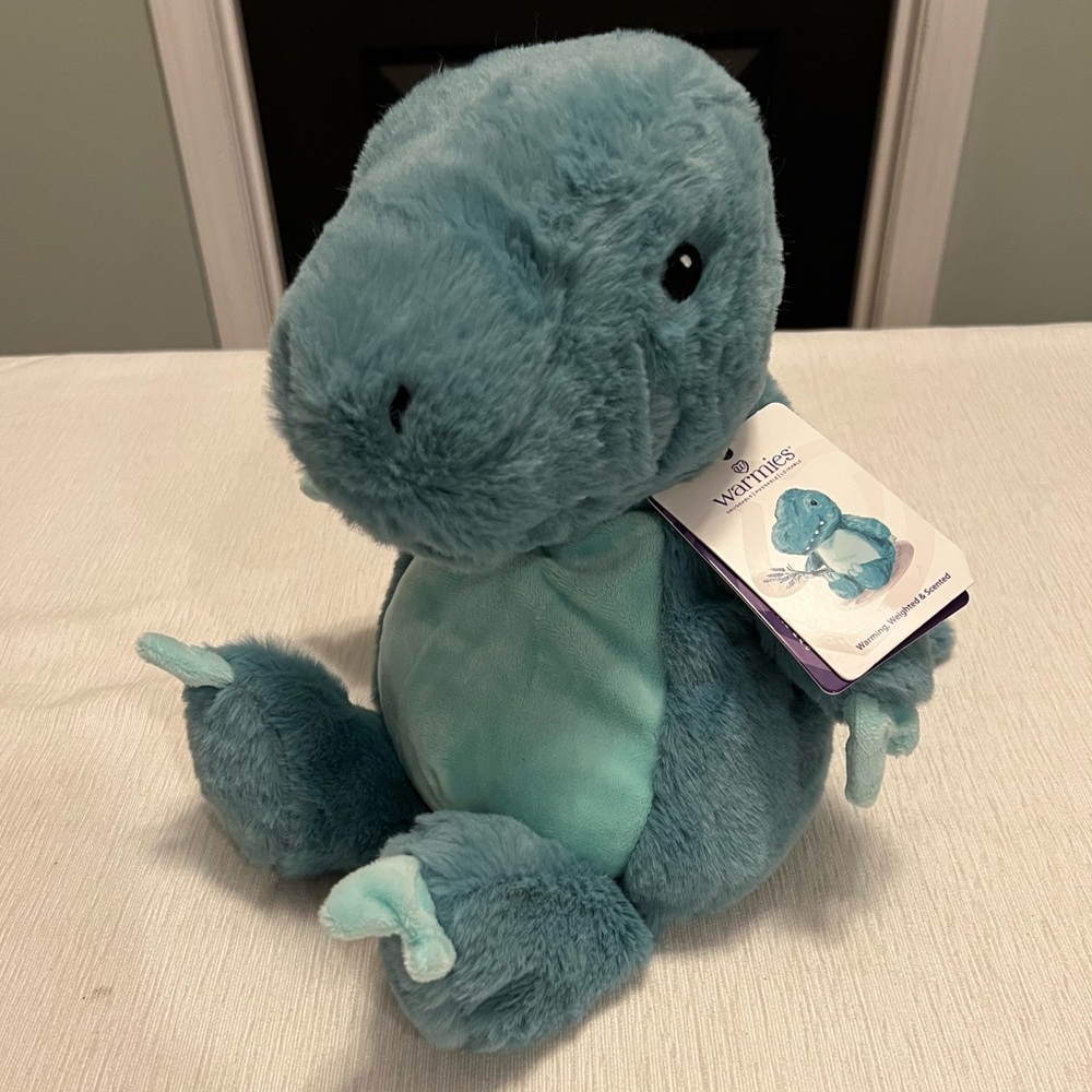 NWT Warmies Velociraptor Heat or Cool Weighted Stuffed French Lavender